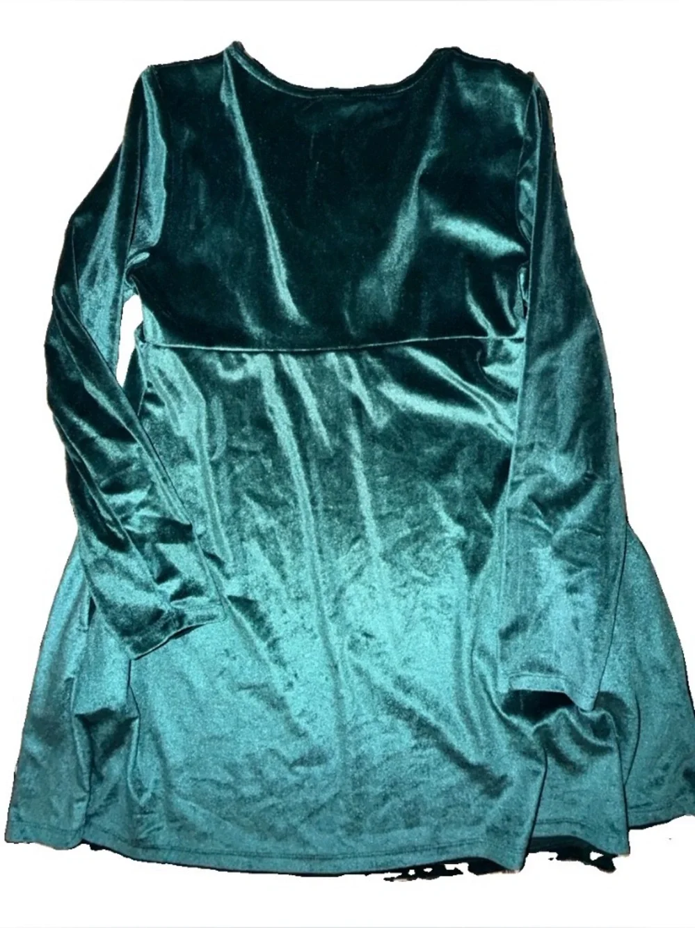 Old Navy Girl’s Dress Long Sleeve Dark Green Velvet Velour Holiday Dress Size 8